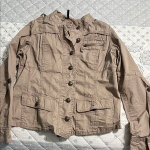 Maurices Tan Utility Jacket with Button Front